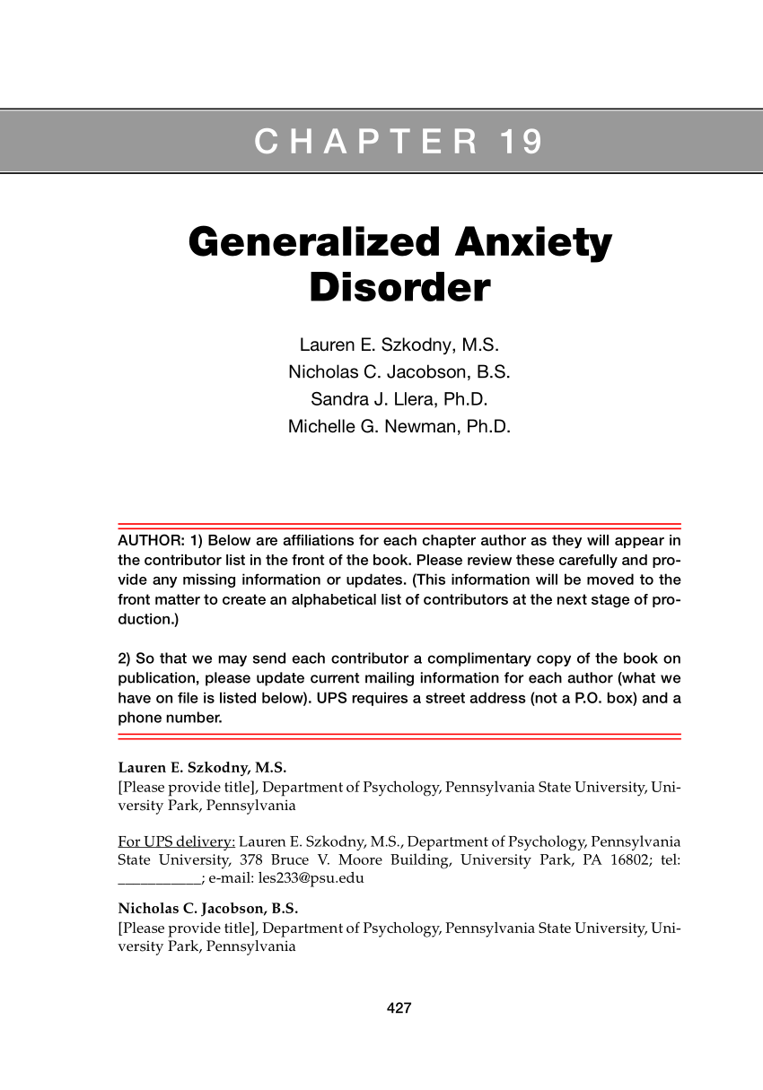 new research on generalized anxiety disorder