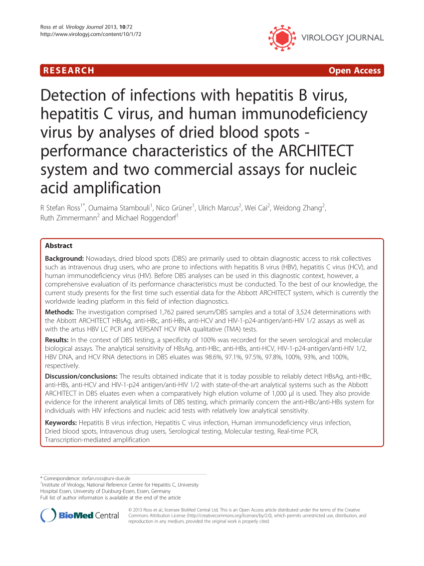 block personality panel PDF) Detection of Infections with hepatitis B virus, hepatitis C virus, and  human immunodeficiency virus by analyses of dried blood spots - performance  characteristics of the ARCHITECT system and two commercial assays
