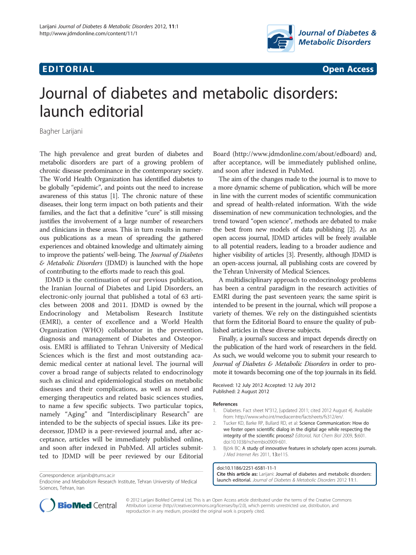 journal of diabetes and metabolic disorders)