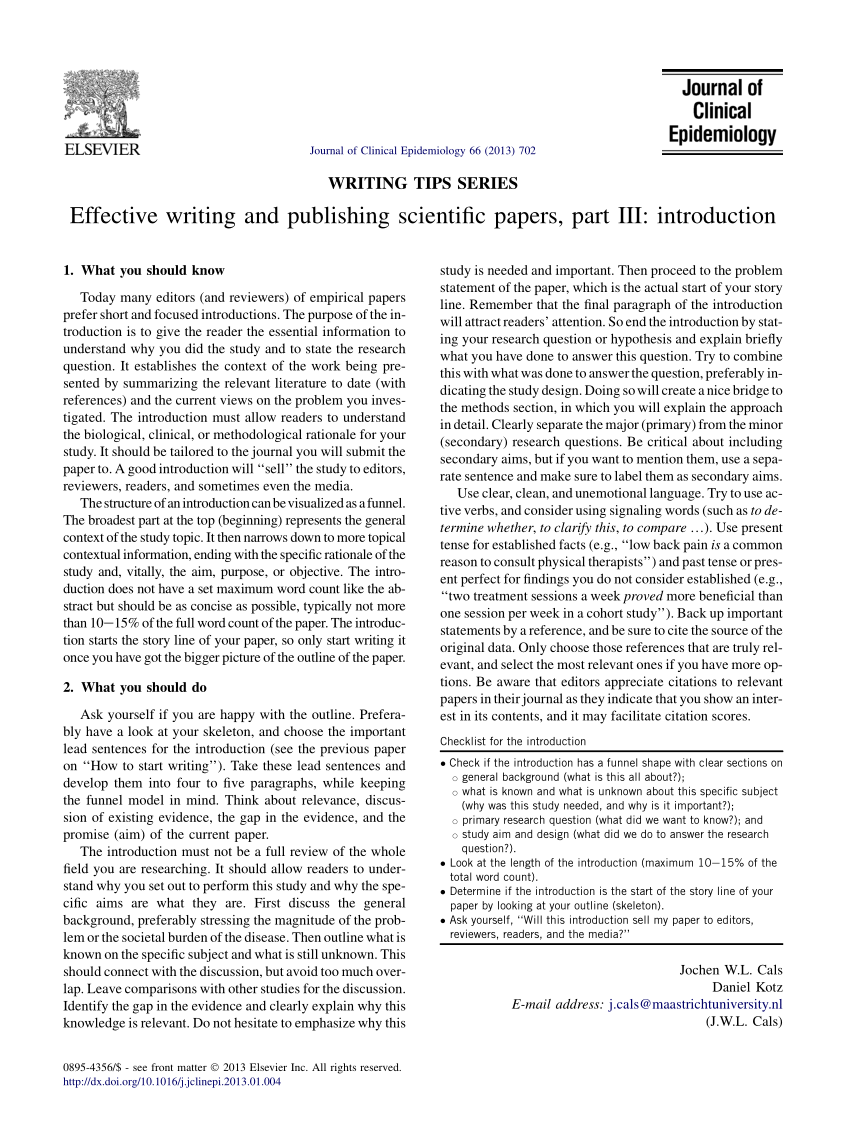 PDF) Effective writing and publishing scientific papers, part III