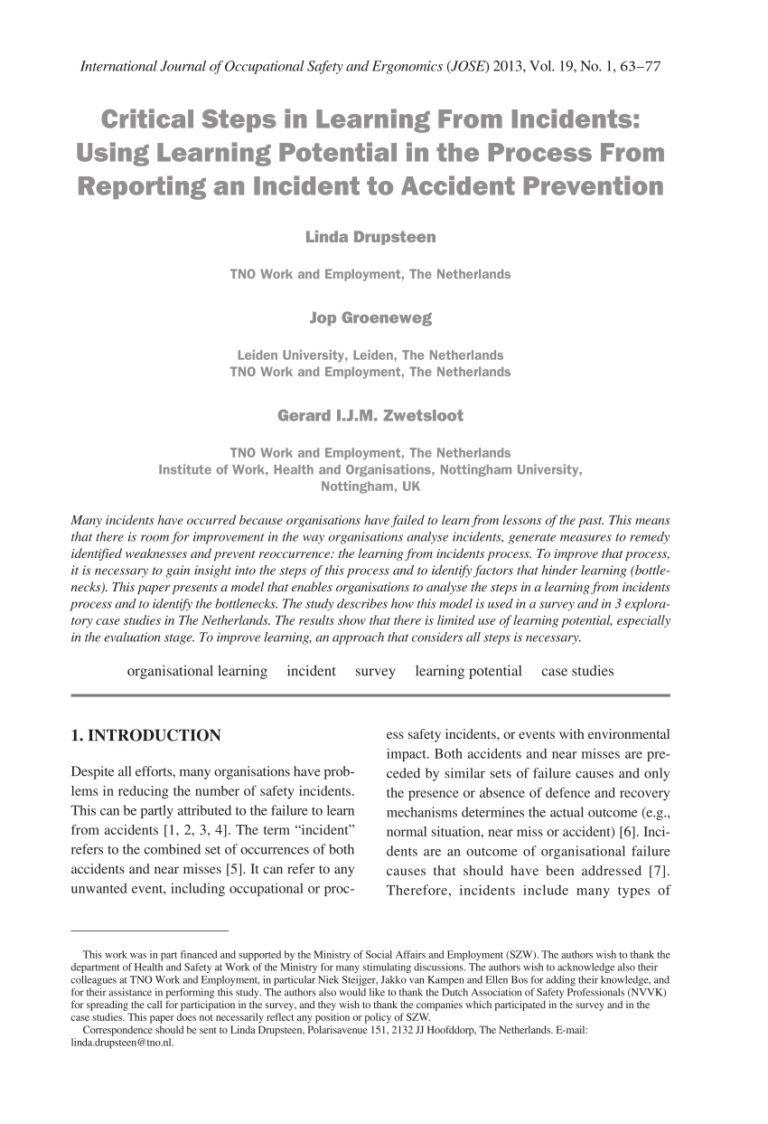 PDF] Guidance on Learning From Incidents, Accidents and Events