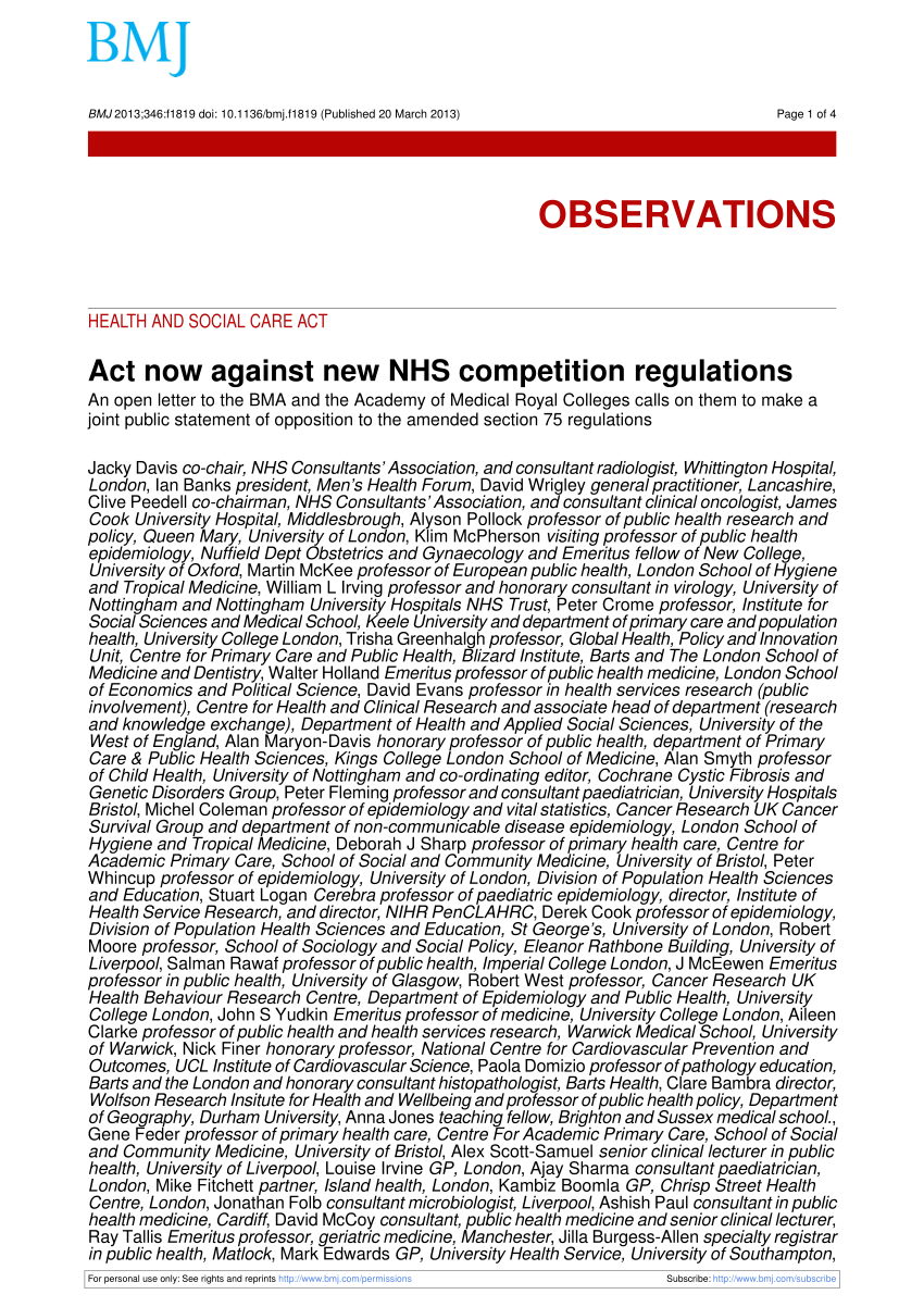 letter medical consent Act competition (PDF) regulations new now against NHS