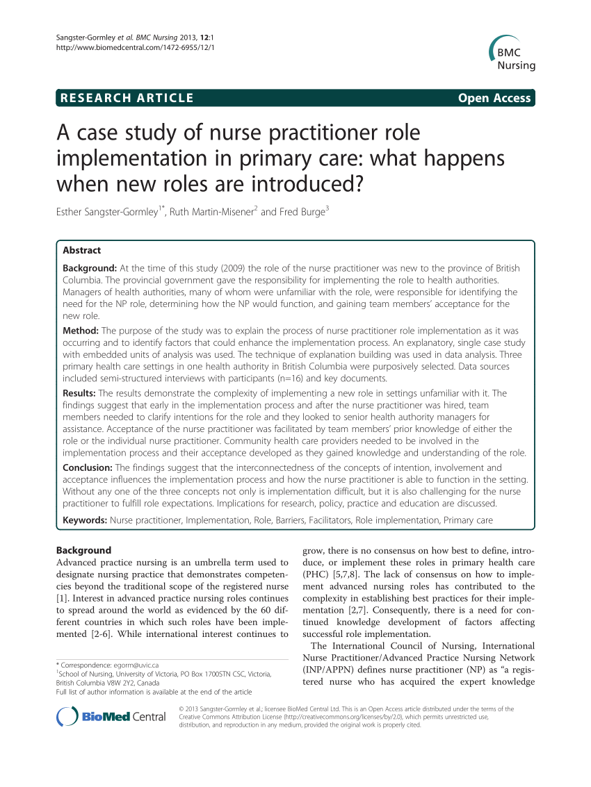 nursing case study examples uk