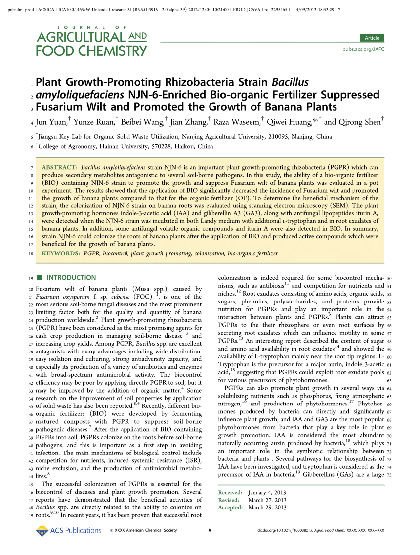 PDF Plant Growth Promoting Rhizobacteria Strain Bacillus  