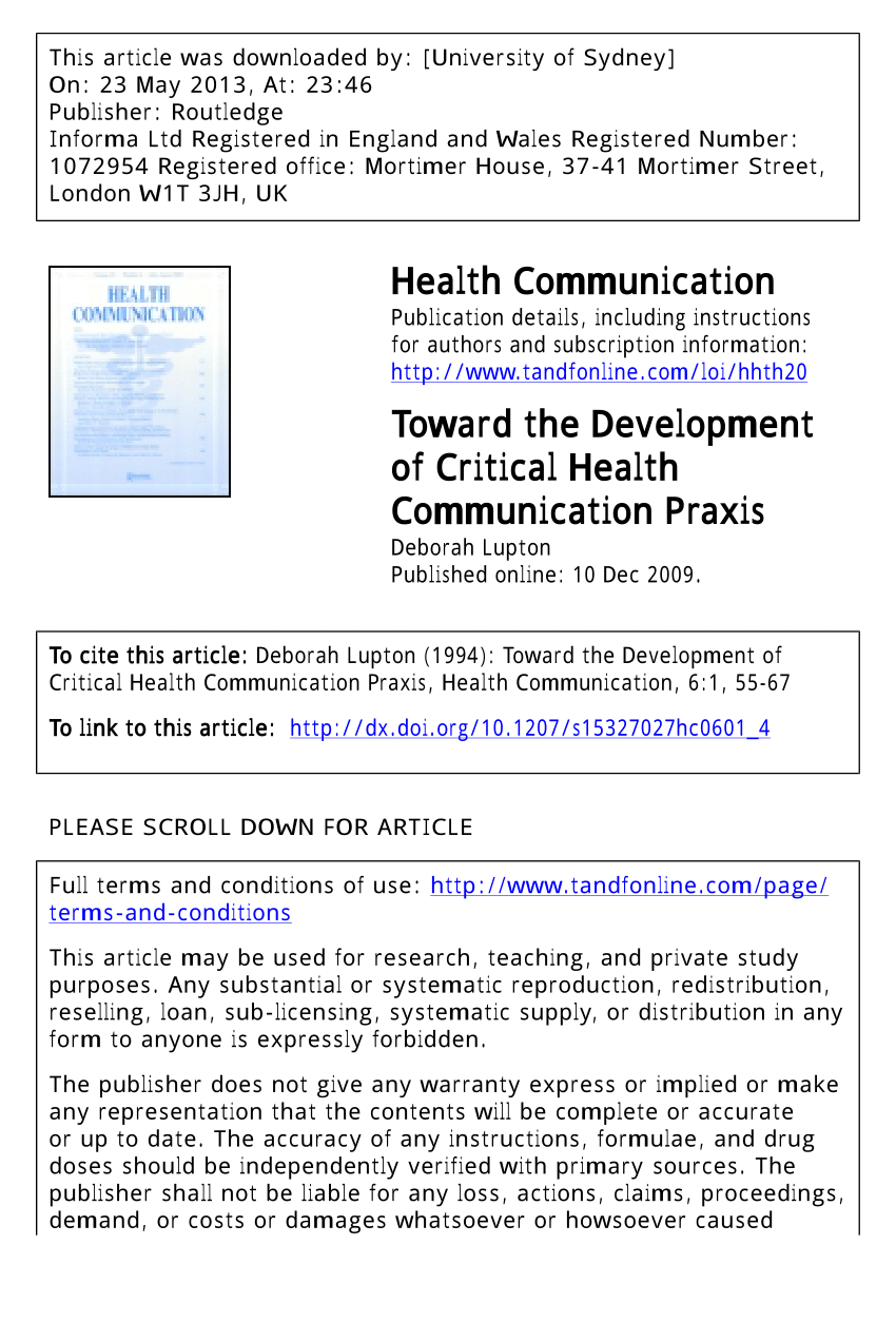 Communication Is Critical In Health Care To