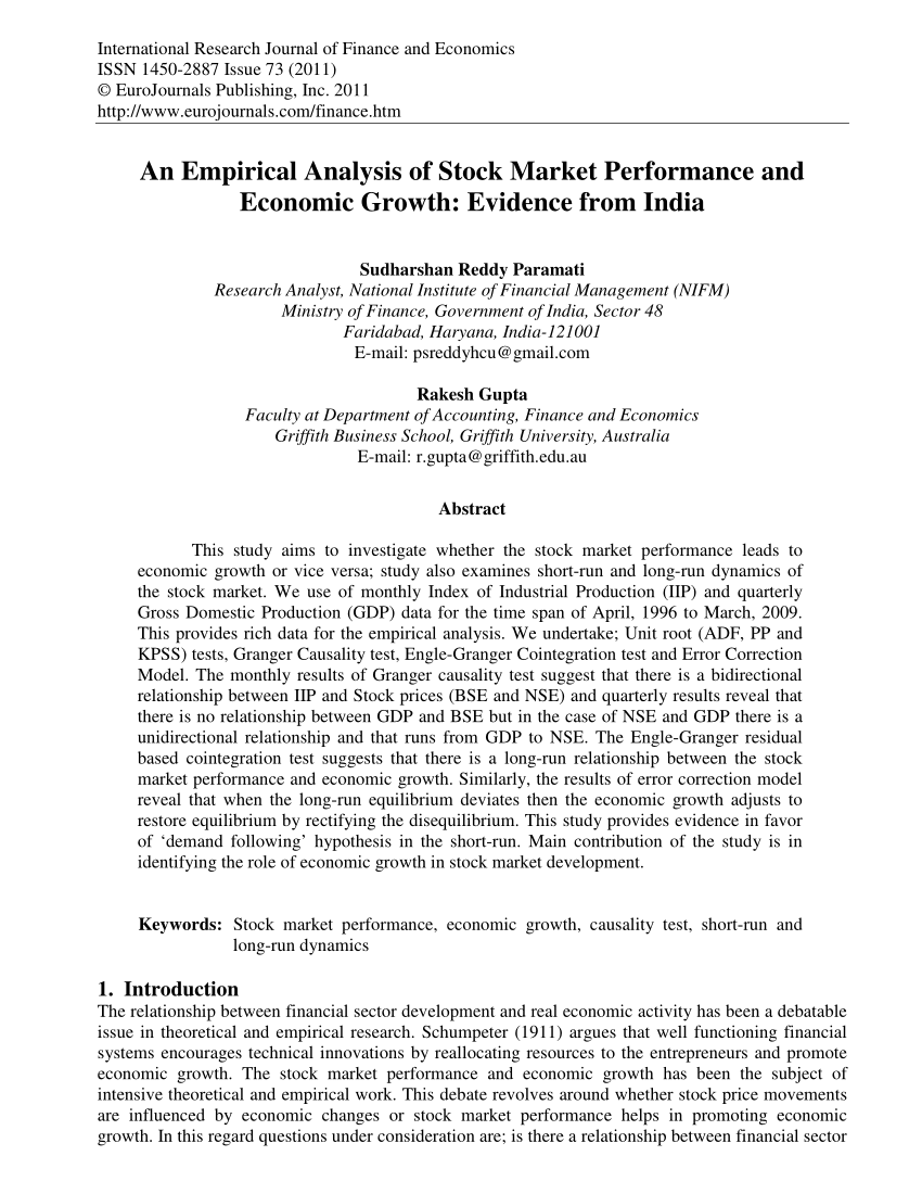 indian stock market research paper