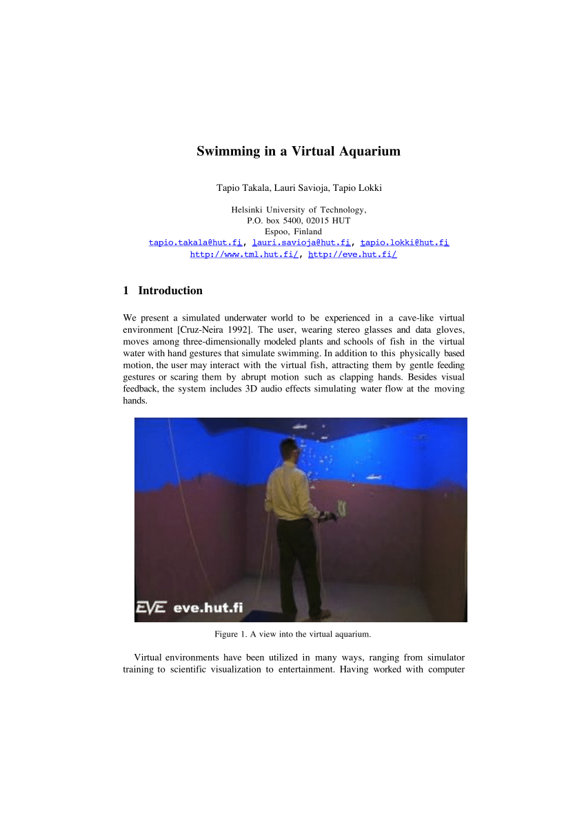 PDF) Swimming in a Virtual Aquarium