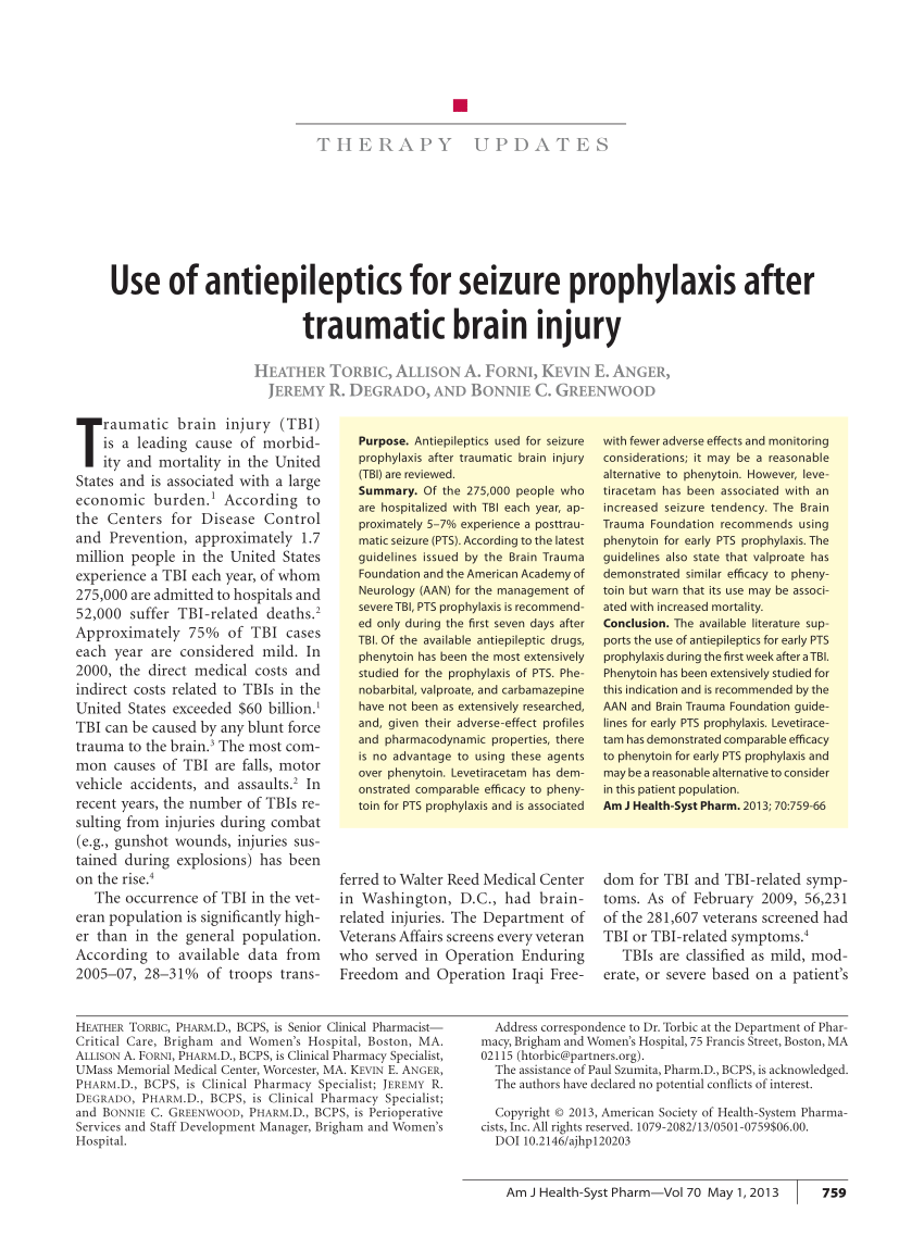 Letter to the Editor: Early seizure prophylaxis in pediatric severe  traumatic brain injury: still a long way to go in: Journal of Neurosurgery:  Pediatrics Volume 19 Issue 3 (2017) Journals