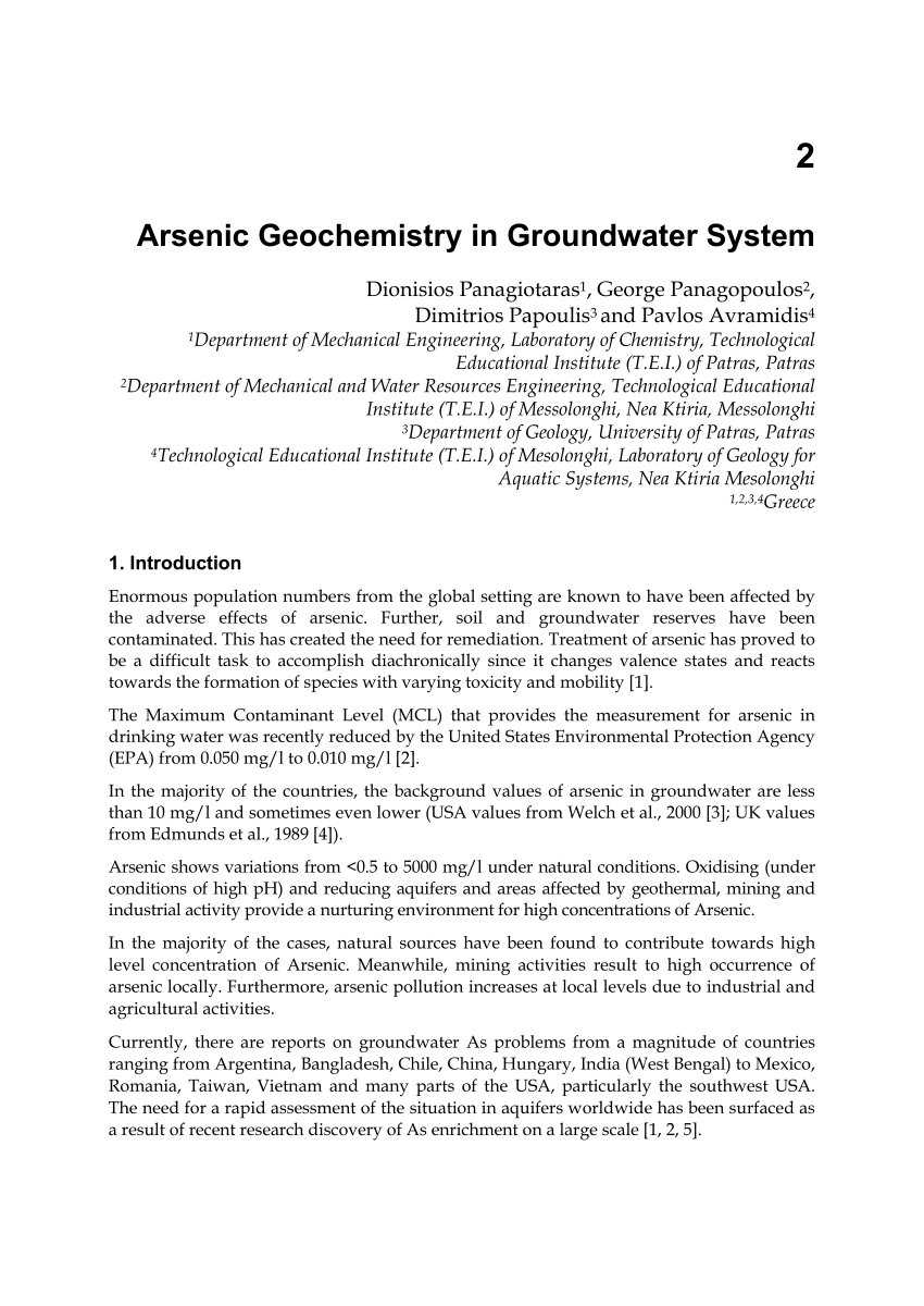 Arsenic in Latin America: A critical overview on the geochemistry