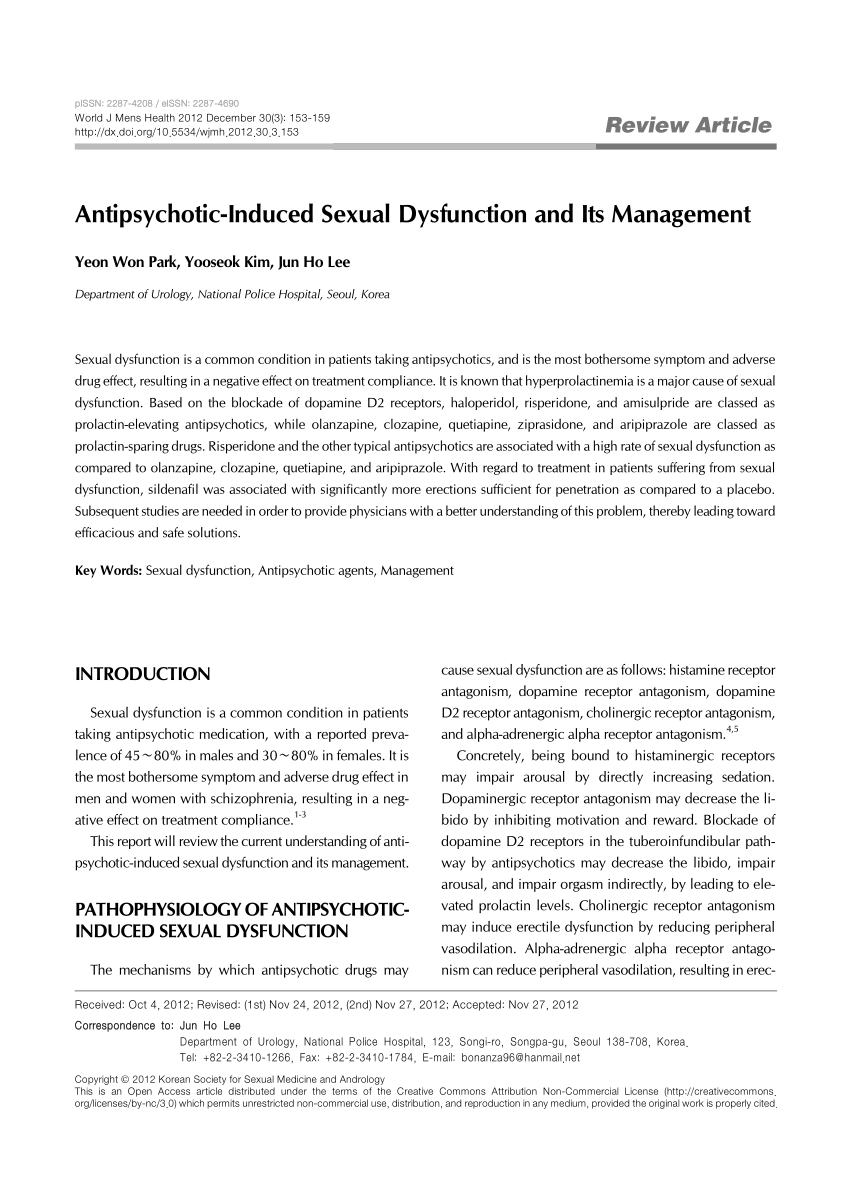 PDF Antipsychotic Induced Sexual Dysfunction and Its Management