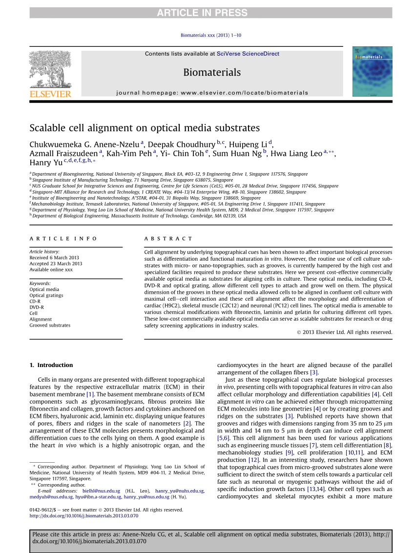 PDF) Scalable cell alignment on optical media substrates