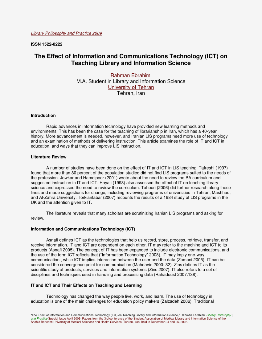 research paper of communication technology