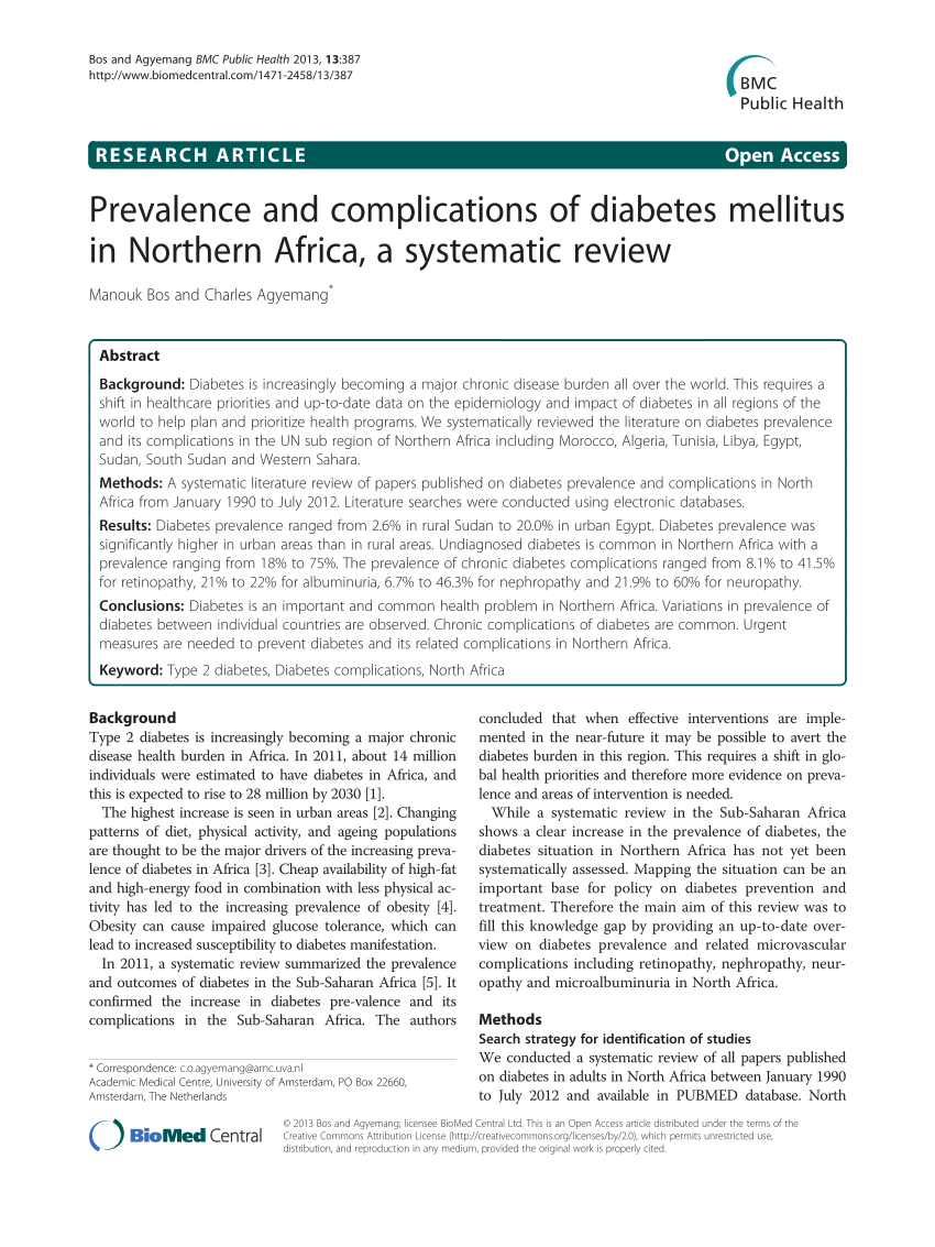 literature review on complications of diabetes mellitus