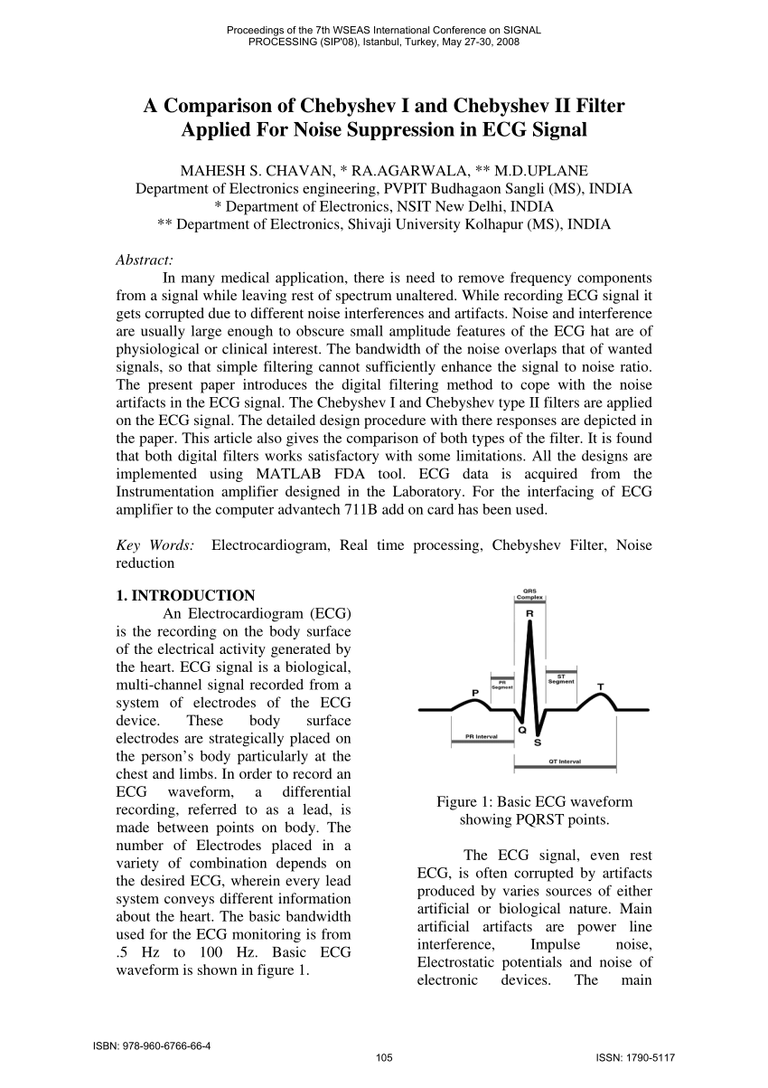 PDF) A comparison of Chebyshev I and Chebyshev II filter applied ...