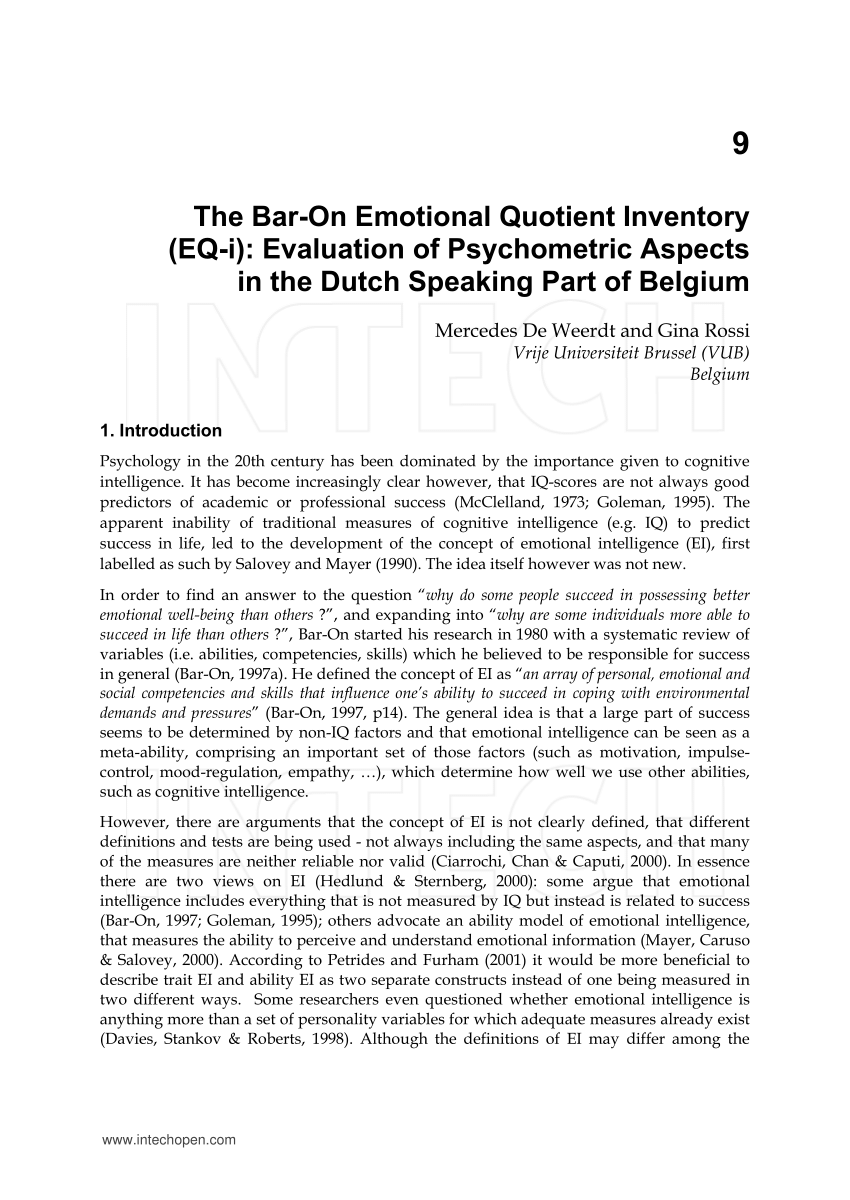 (PDF) The Bar-On Emotional Quotient Inventory (EQ-i 