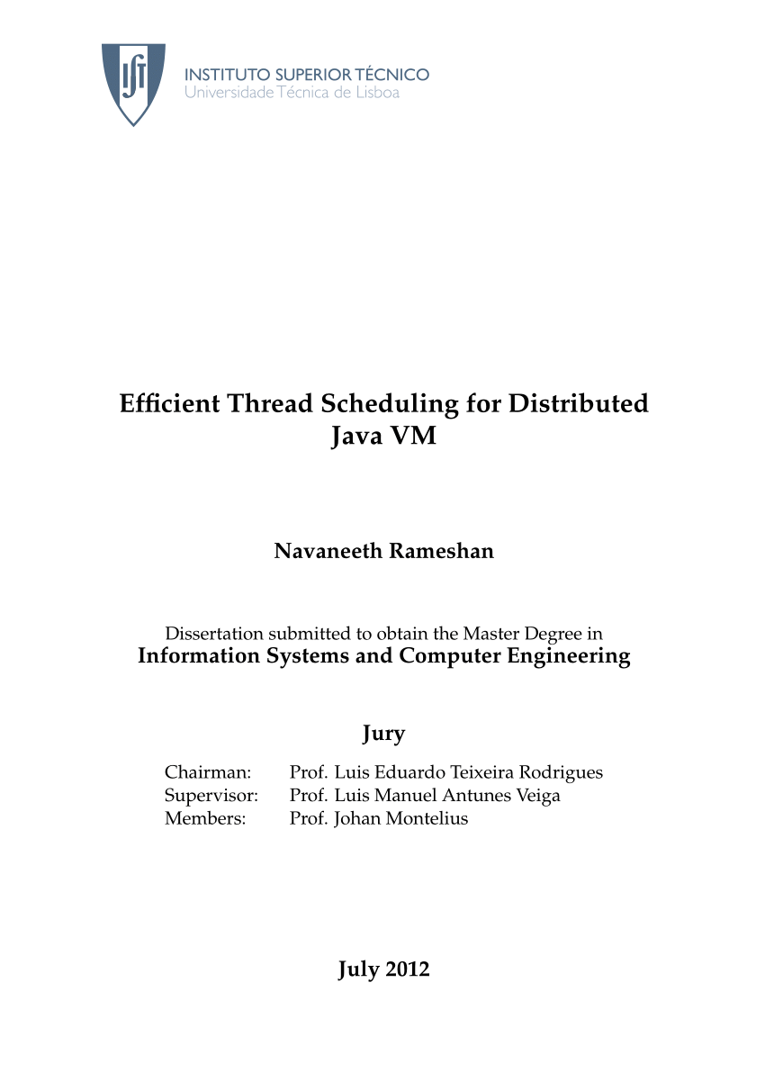 Pdf Efficient Thread Scheduling For Distributed Java Vm