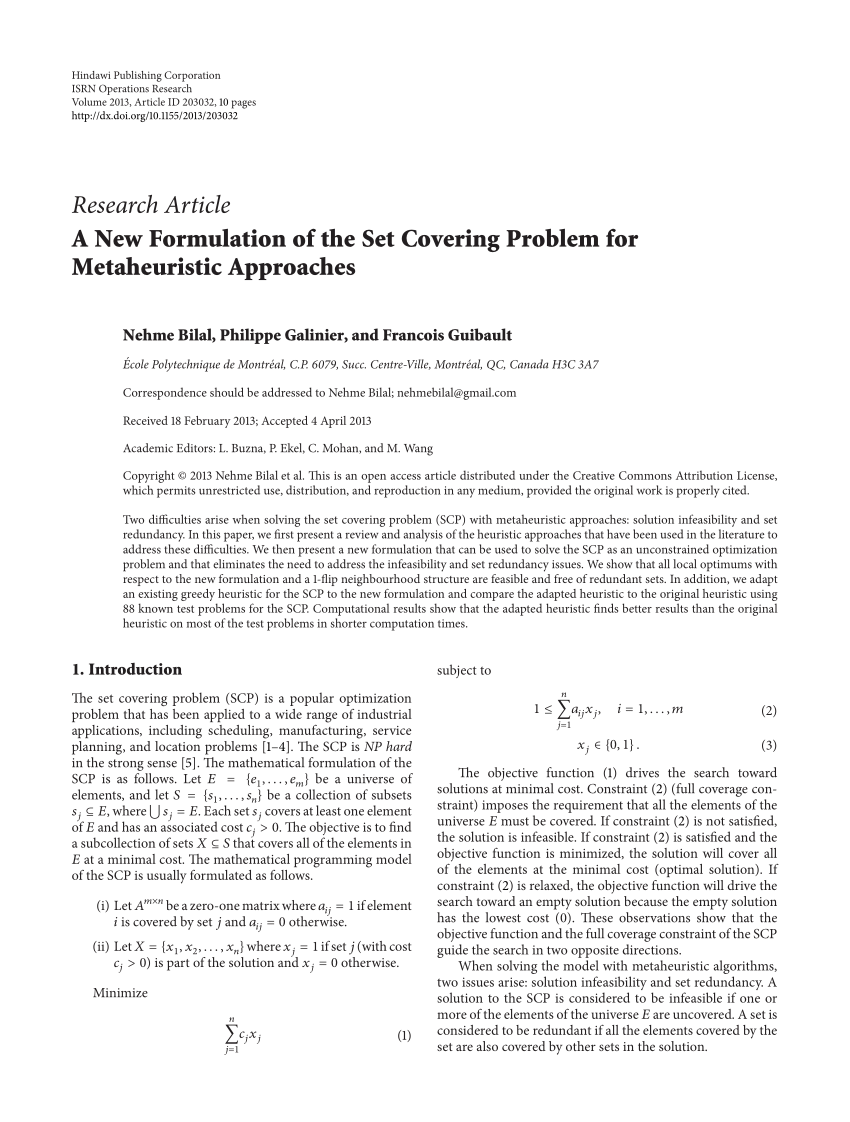 PDF) A novel local search for unicost set covering problem using