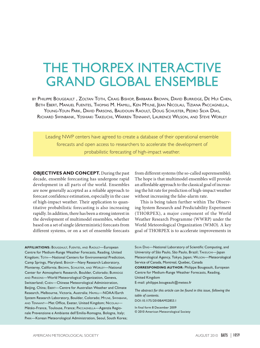 PDF The THORPEX interactive grand global ensemble