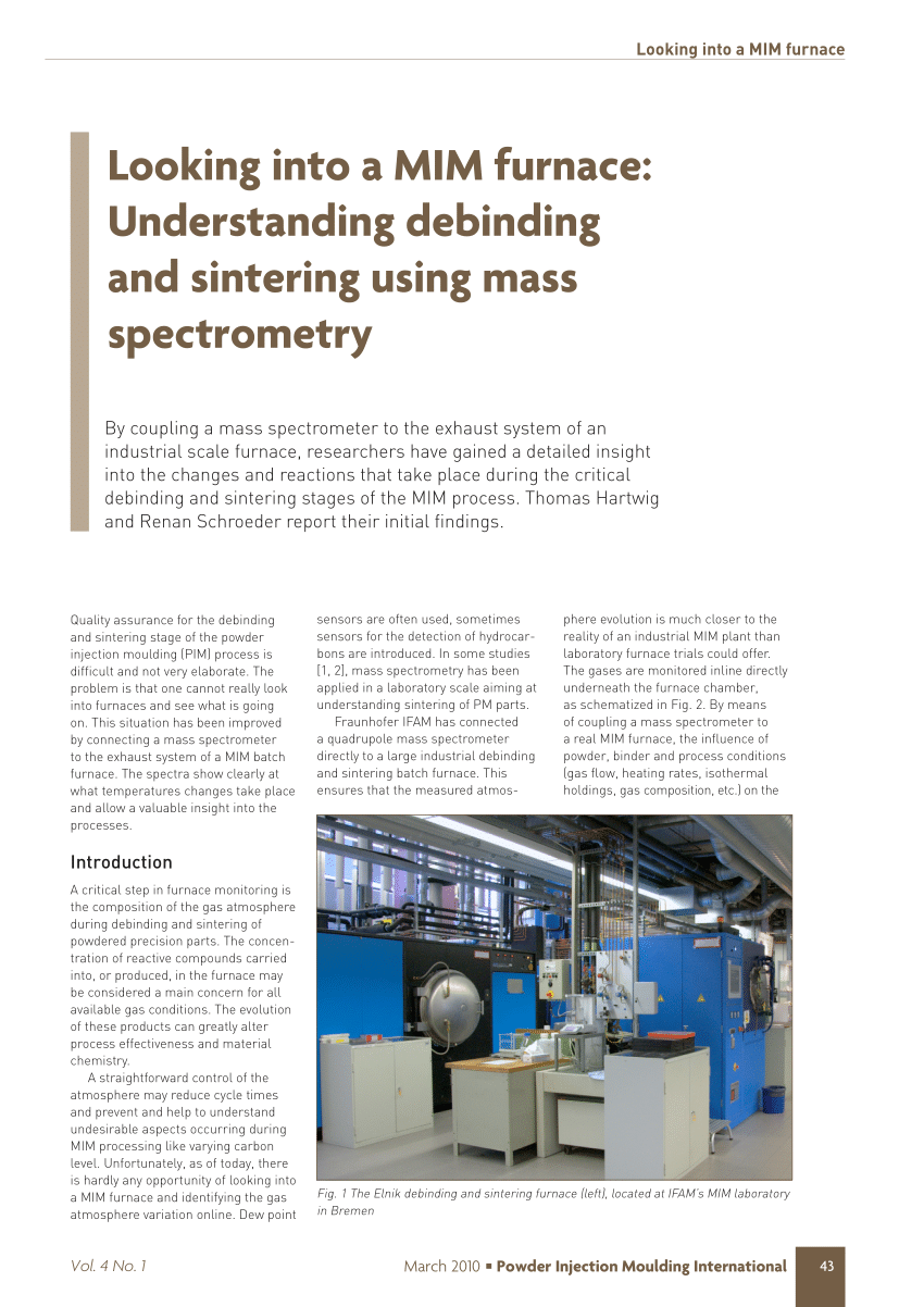 (PDF) Looking into a MIM Furnace: Understanding Debinding and Sintering ...