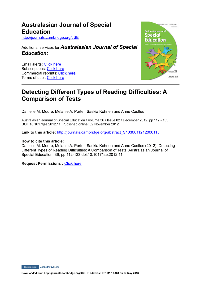 research on reading difficulties