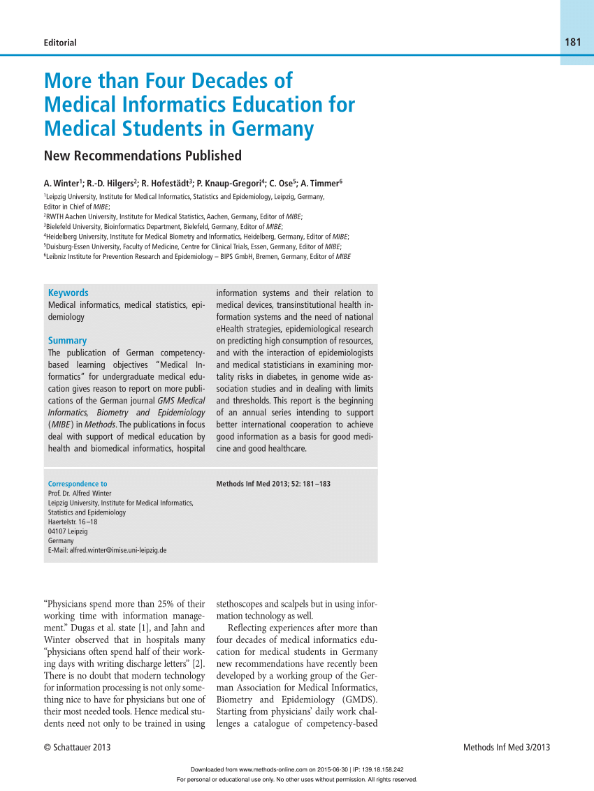 phd medical informatics germany