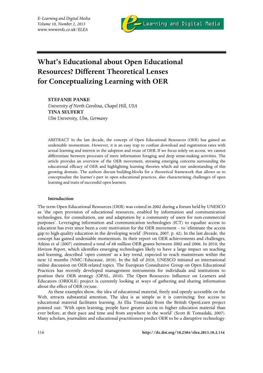 literature review on open educational resources