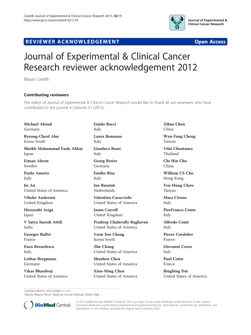 journal of experimental & clinical cancer research author guidelines