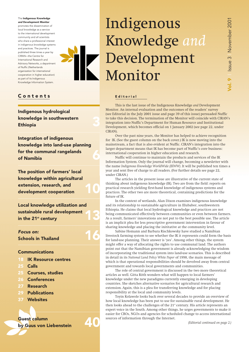 Pdf Local Knowledge Utilization And Sustainable Rural Development