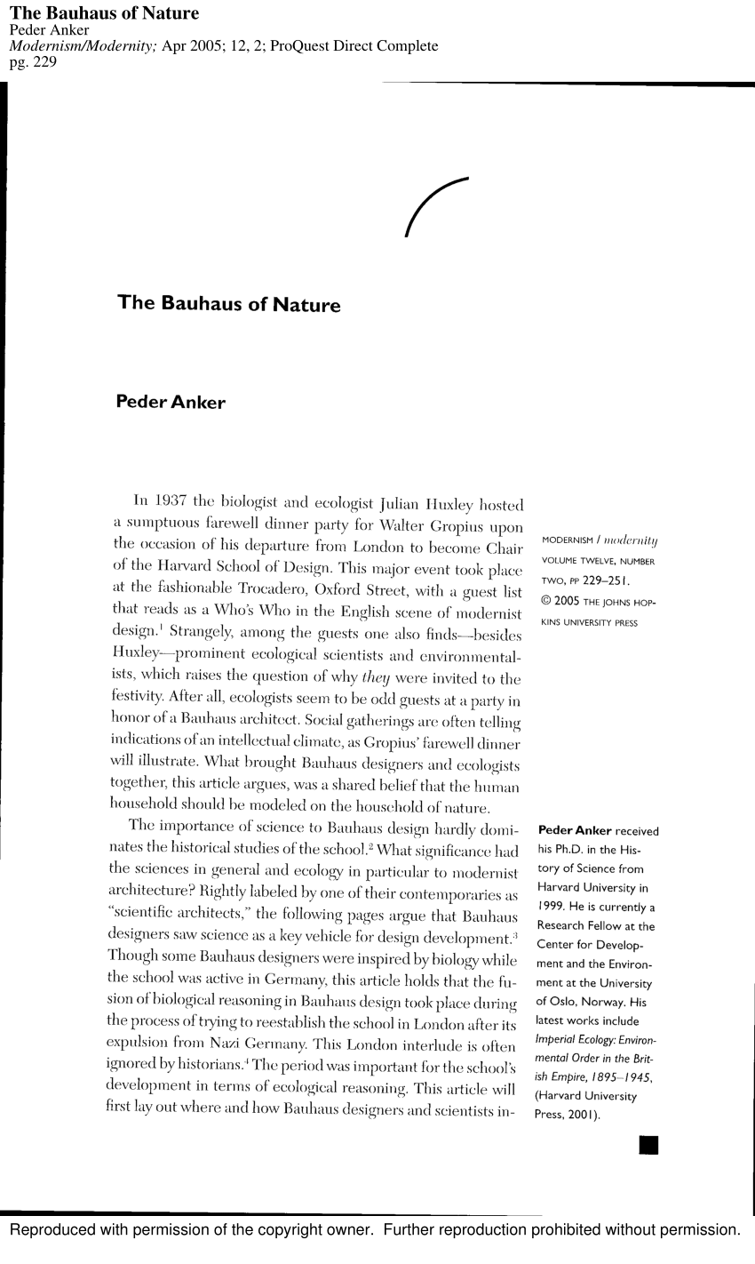 glæde detekterbare En god ven PDF) The Bauhaus of Nature