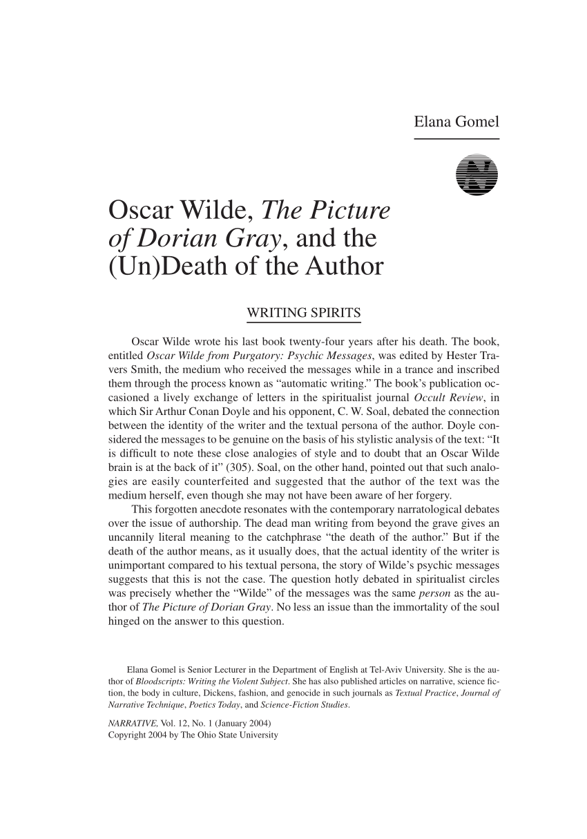 the picture of dorian gray literary analysis