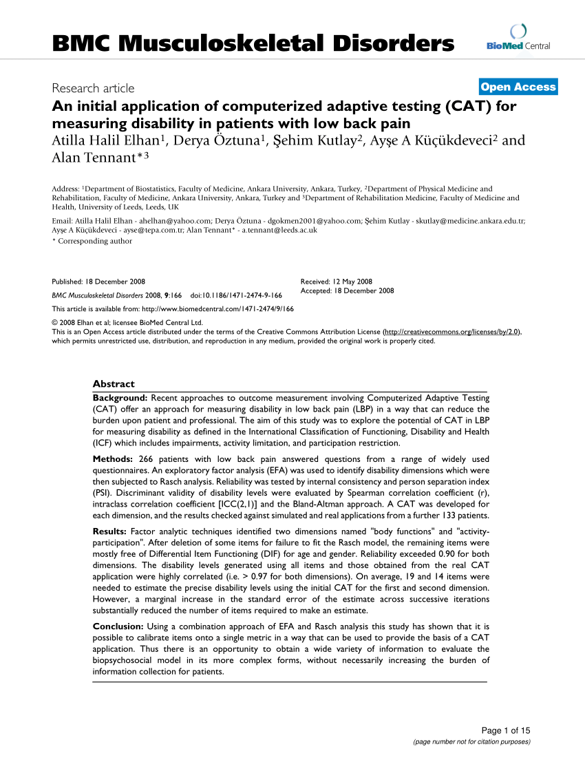PDF) An initial application of computerized adaptive testing (CAT ...
