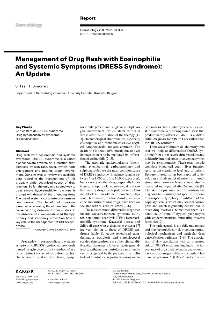 Síndrome DRESS (Drug reaction with eosinophilia and systemic symptoms), Diapositivas de Dermatología