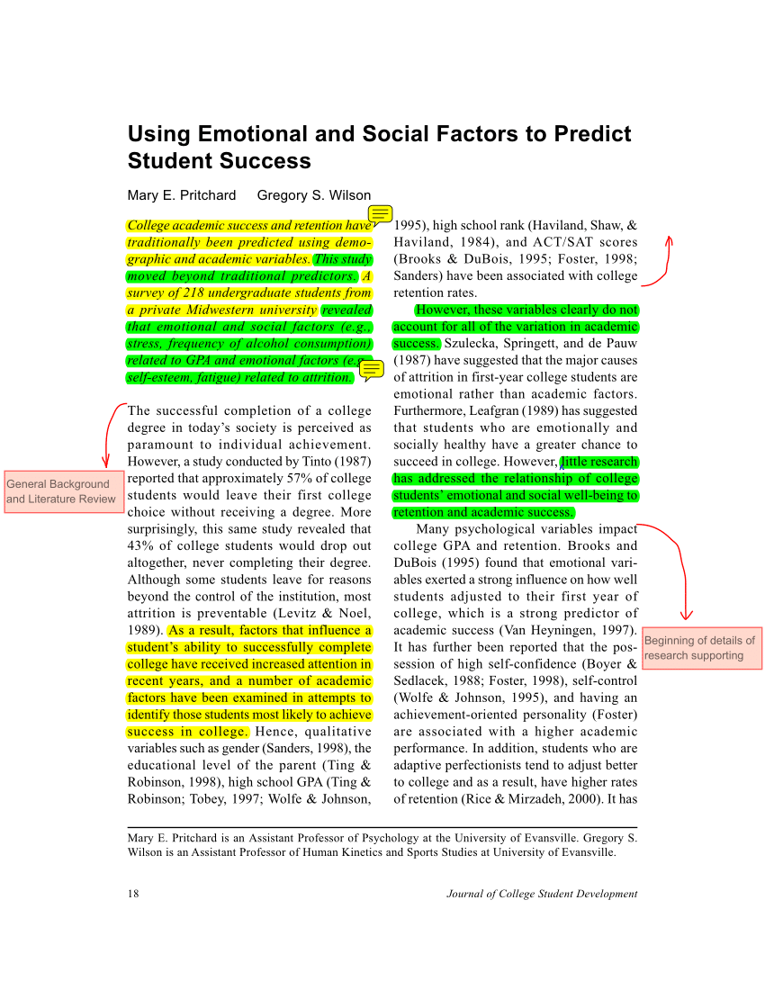 PDF) Using Emotional and Social Factors to Predict Student Success