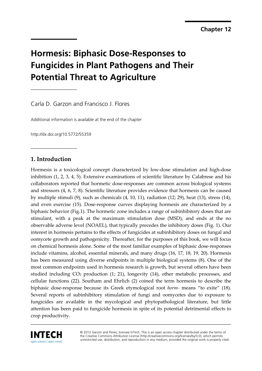 (PDF) Hormesis biphasic doseresponses to fungicides in