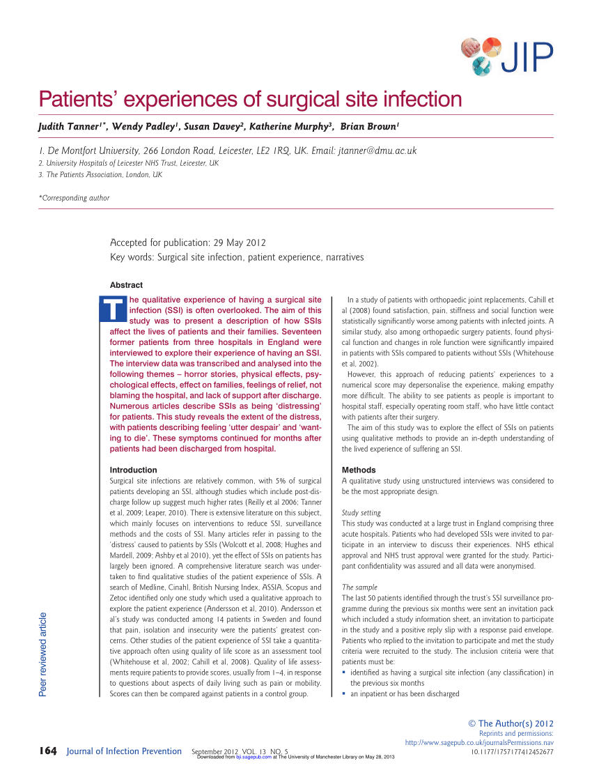 case study of surgical site infection