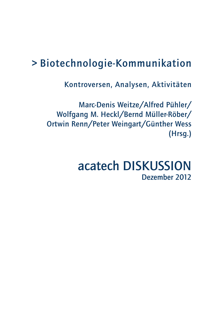 PDF Die Darstellung der Gentechnik in den Me n
