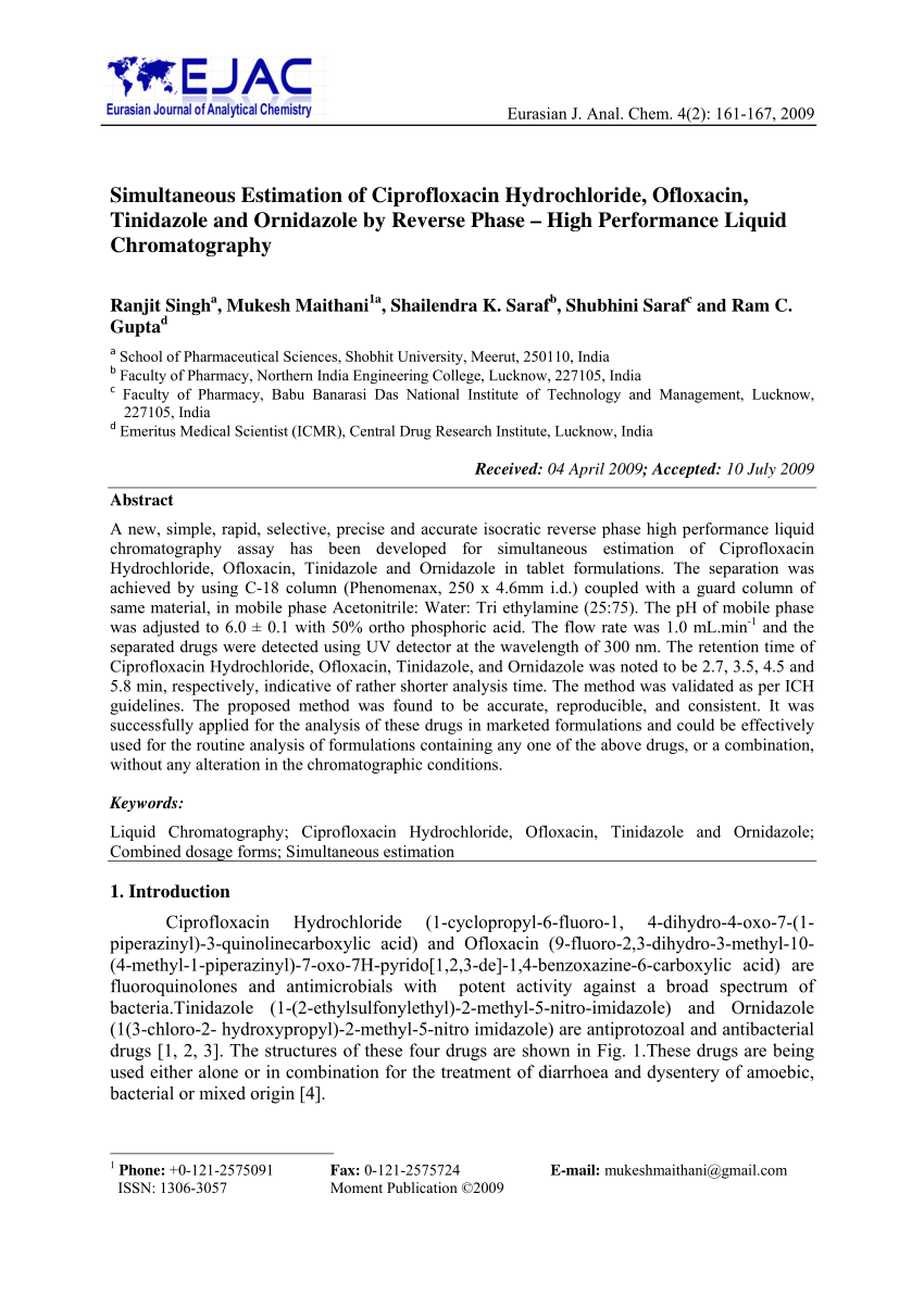 Ciprofloxacin 500mg & ornidazole 500 mg