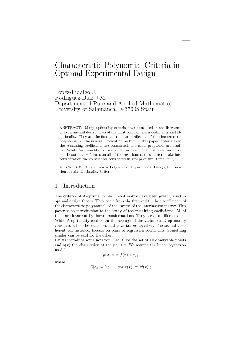 optimal experimental design criteria