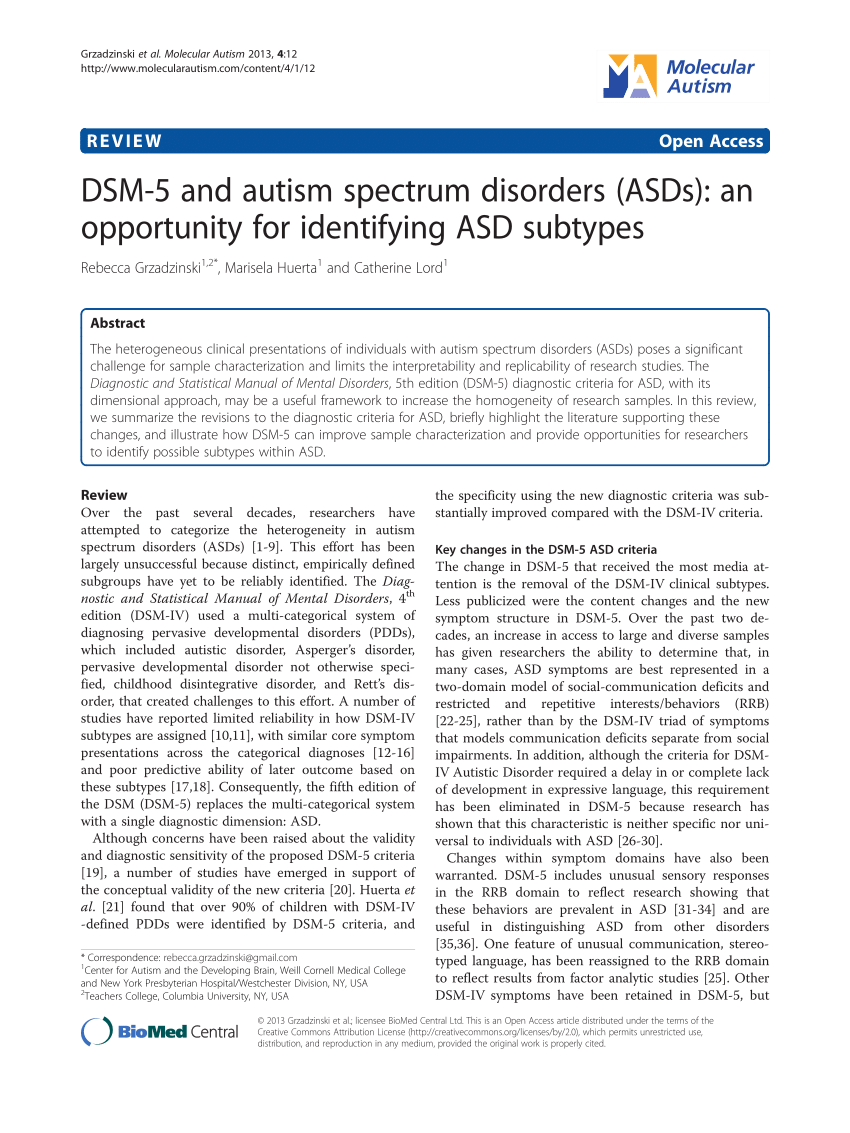 asd dsm 5 research paper