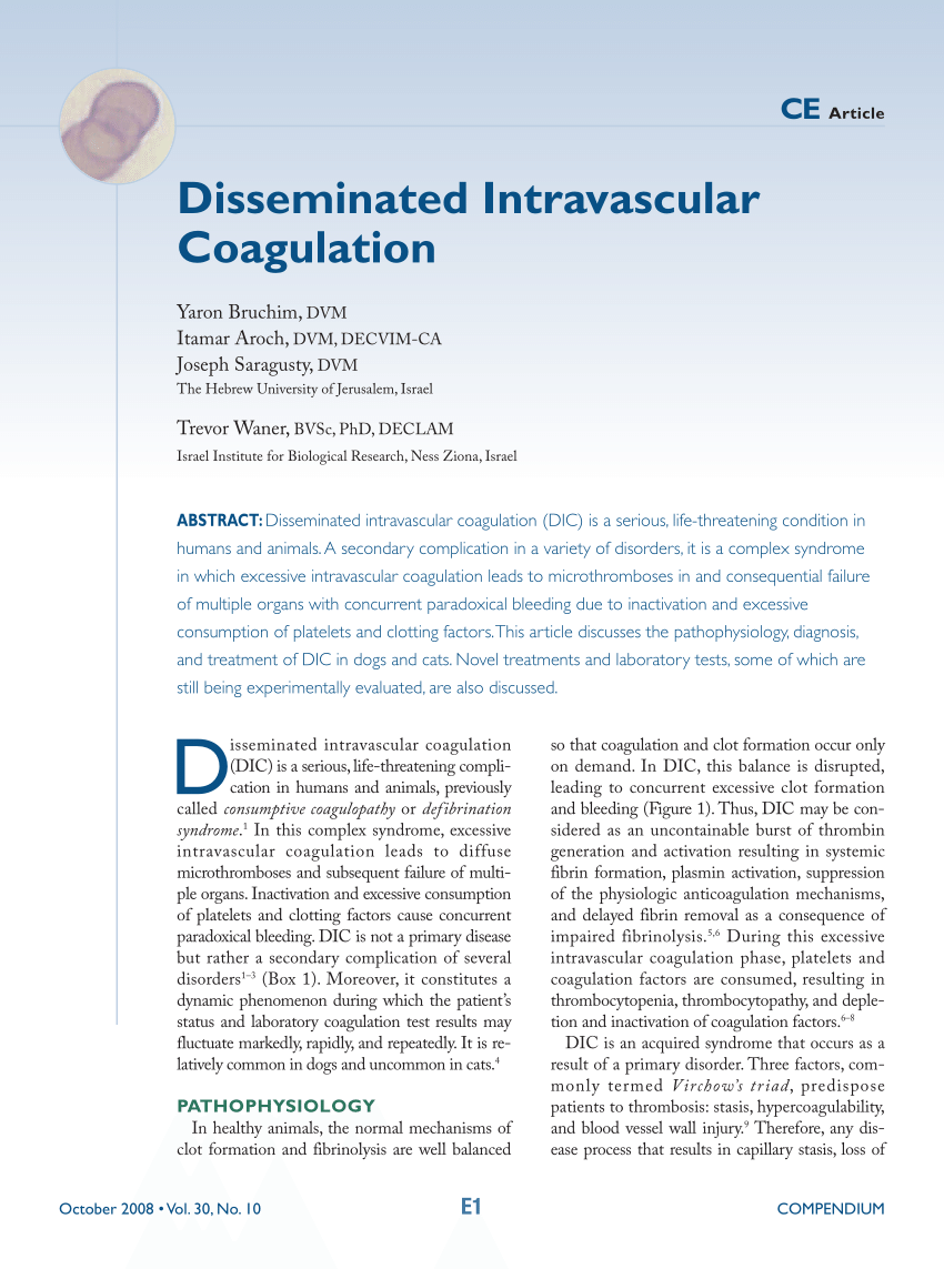 Ære krig Seks PDF) Disseminated intravascular coagulation