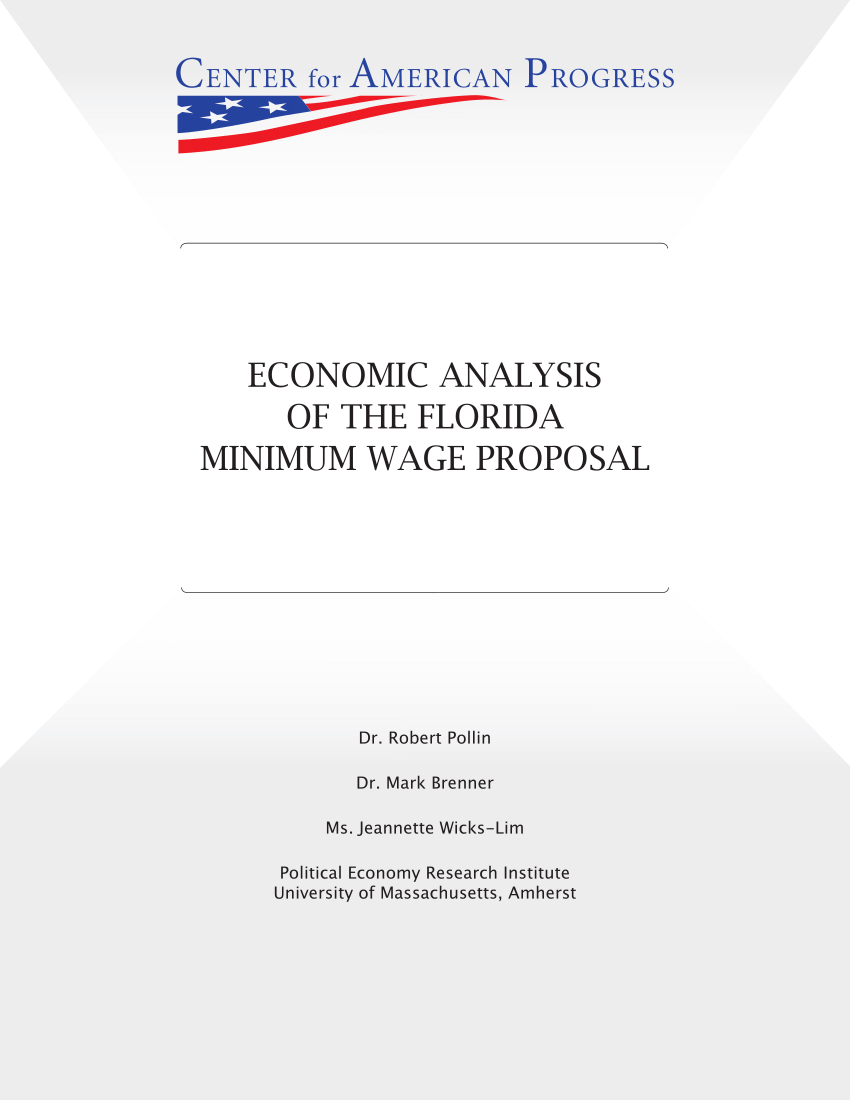 (PDF) Economic Analysis of the Florida Minimum Wage Proposal