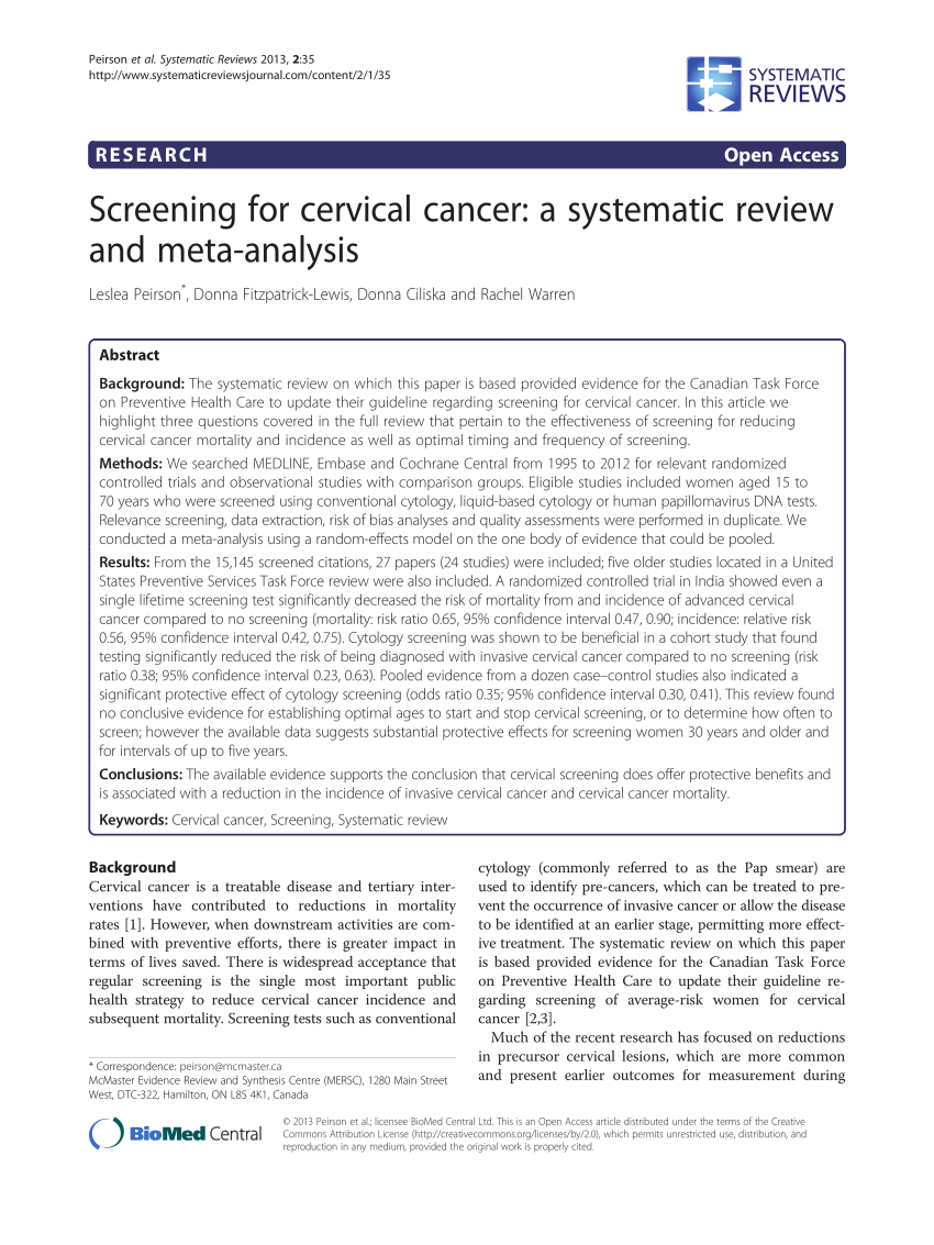thesis on cervical cancer screening