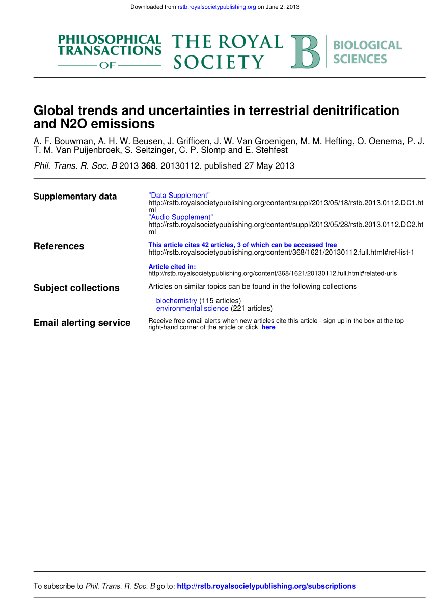 Pdf The Global Nitrogen Cycle In The Twenty First Century