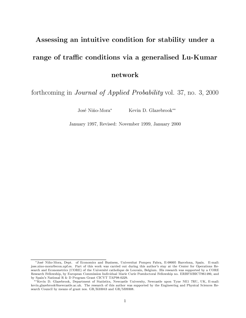 (PDF) Assessing an Intuitive Condition for Stability under a Range of