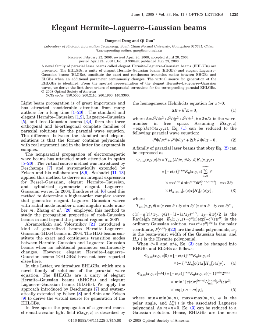 Pdf Complex Variable Function Gaussian Solitons