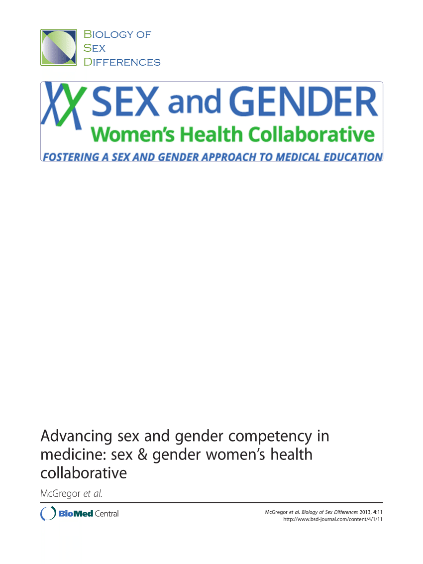 PDF Advancing sex and gender competency in medicine Sex and