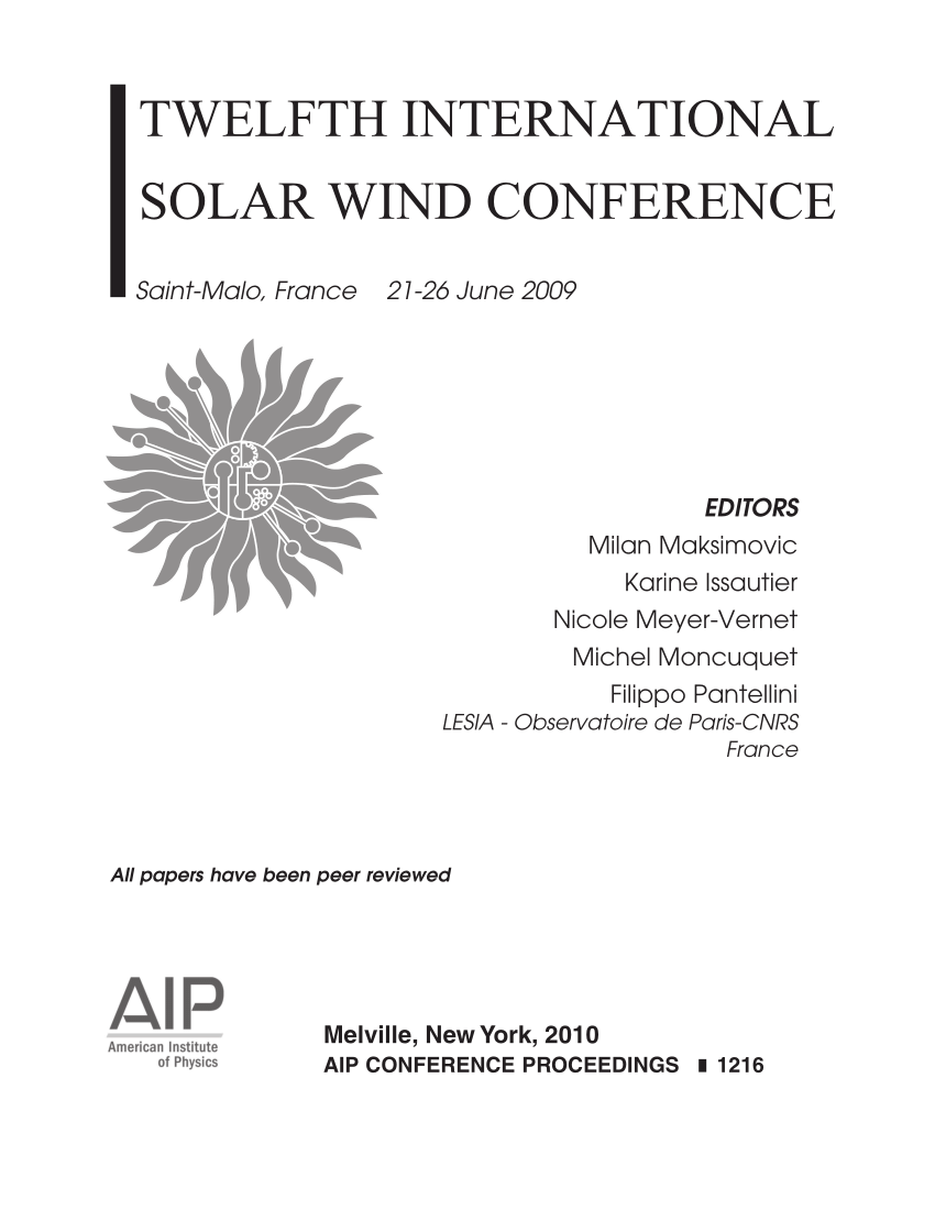 (PDF) Twelfth International Solar Wind Conference