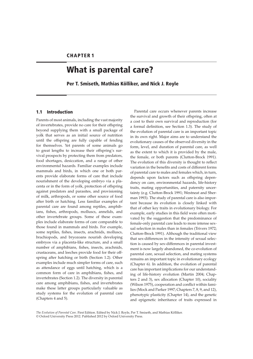 PDF) What is Parental Care?