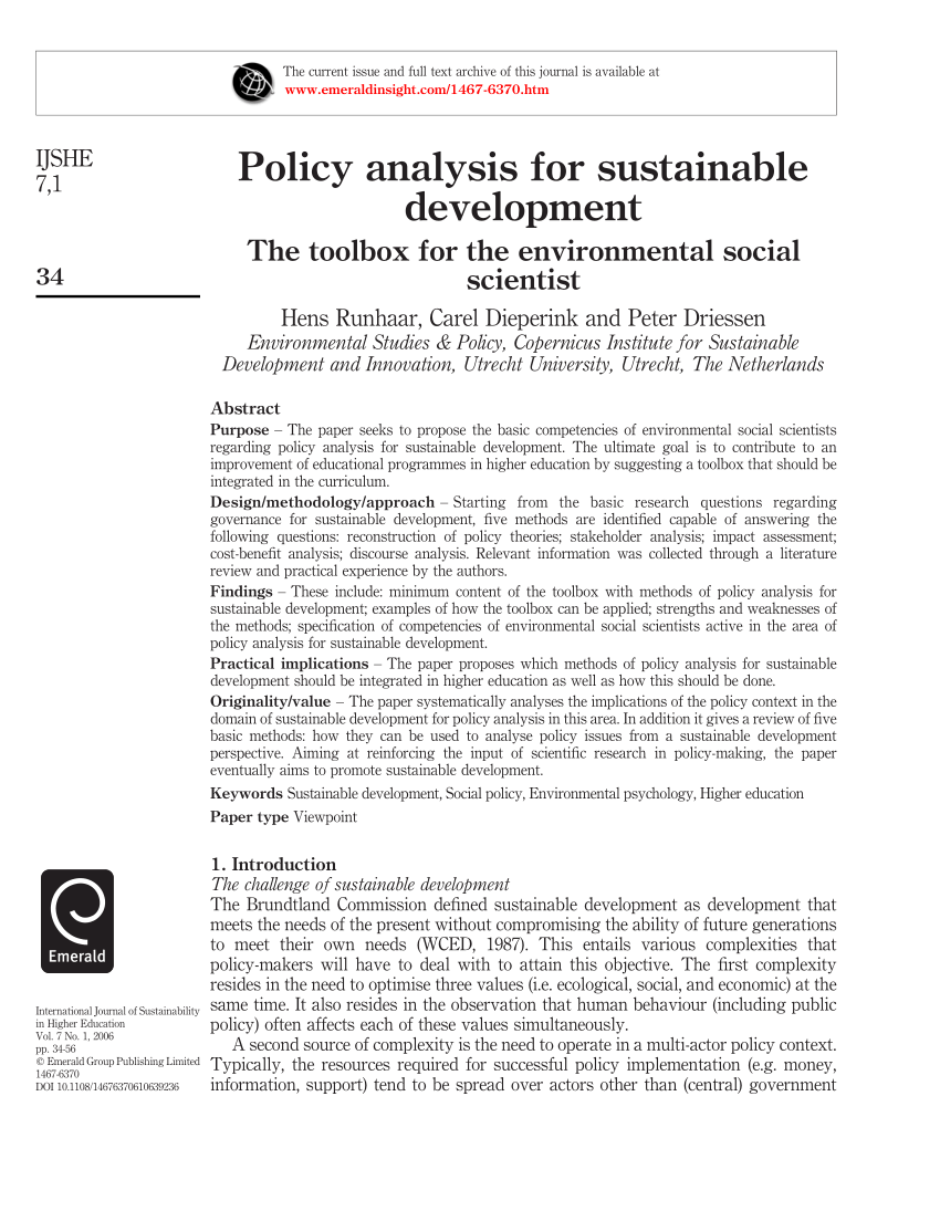 research paper on environmental policy