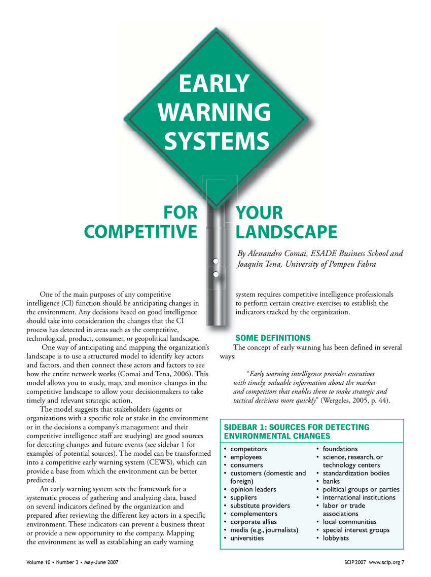 (PDF) Early Warning System